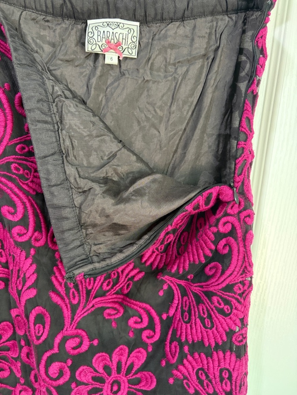 Anthropologie X Yoana Baraschi Whimsygoth Embroidered Floral Lace Overlay Skirt - Picture 8 of 10